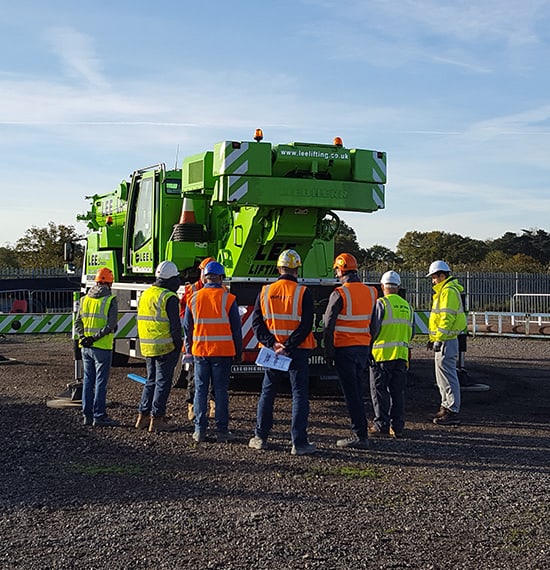 Group of workers completing their construction training.