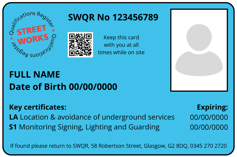 Streetworks Supervisor Card