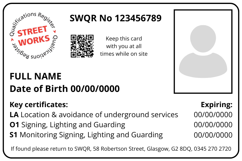 Streetworks Combined Operative and Supervisor Card