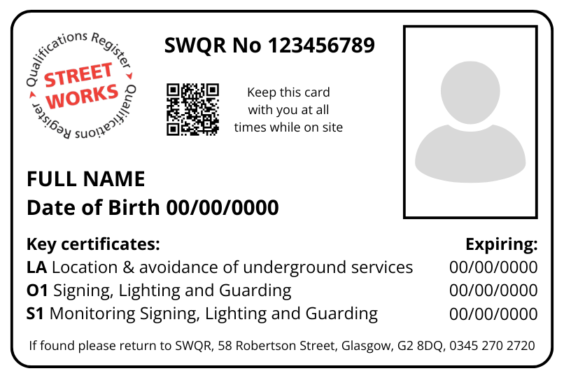 Streetworks Combined Operative and Supervisor Card